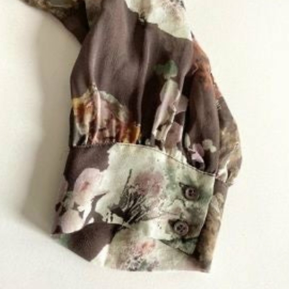 𝅺joie Silk Floral Semi Sheer Long Sleeve Blouse - Picture 4 of 6